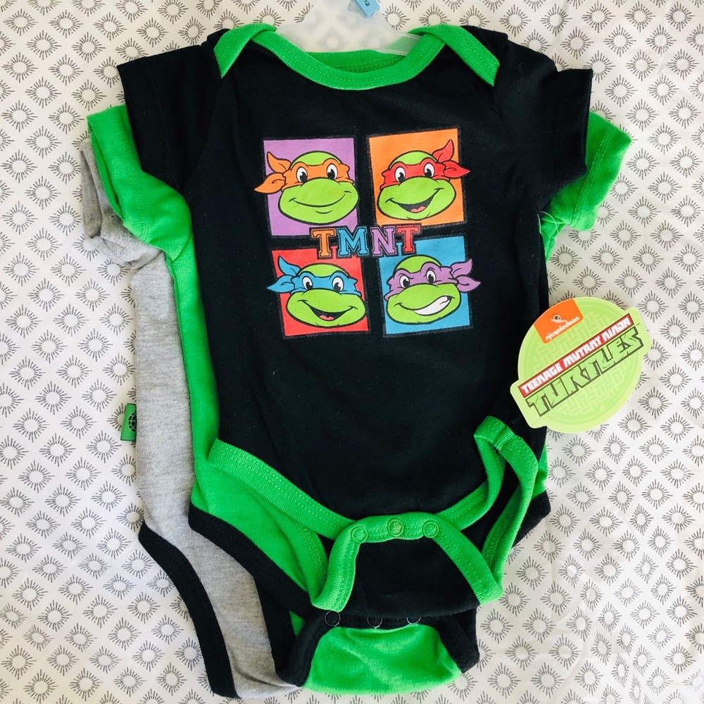 Set of 3 Ninja Turtle Onesies 0-3months